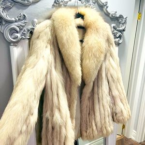 Authentic blue silver fox fur coat jacket mint condition size 8
